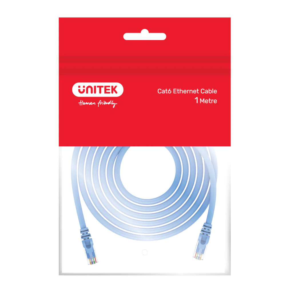 UNITEK Y-C809ABL 1m Cat 6 UTP RJ45 Ethernet Cable