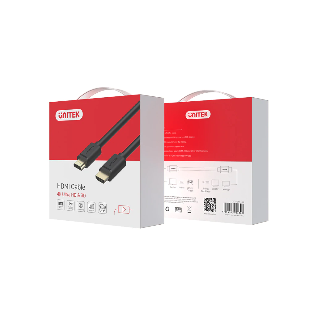 UNITEK Y-C140M 5m HDMI1.4 4K@30Hz Male to Male HDMI Cable