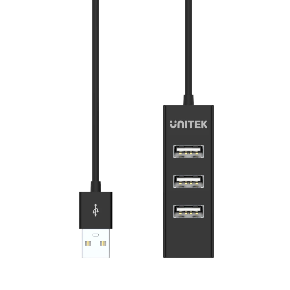 UNITEK Y-2140 4-Port USB 2.0 Hub in Black Color