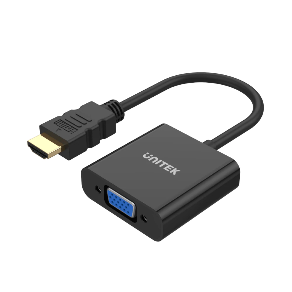 UNITEK Y-6333 HDMI Male to VGA Female Adapter with 3.5mm Stereo Audio