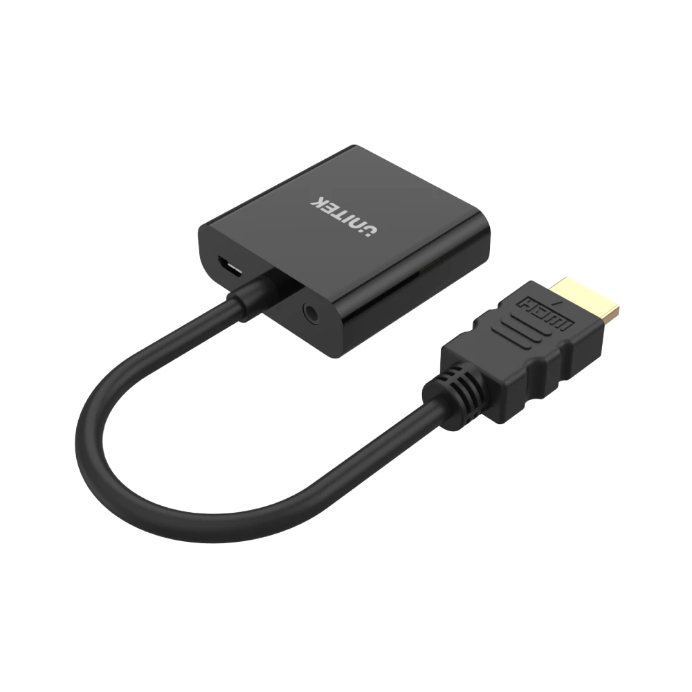 UNITEK Y-6333 HDMI Male to VGA Female Adapter with 3.5mm Stereo Audio