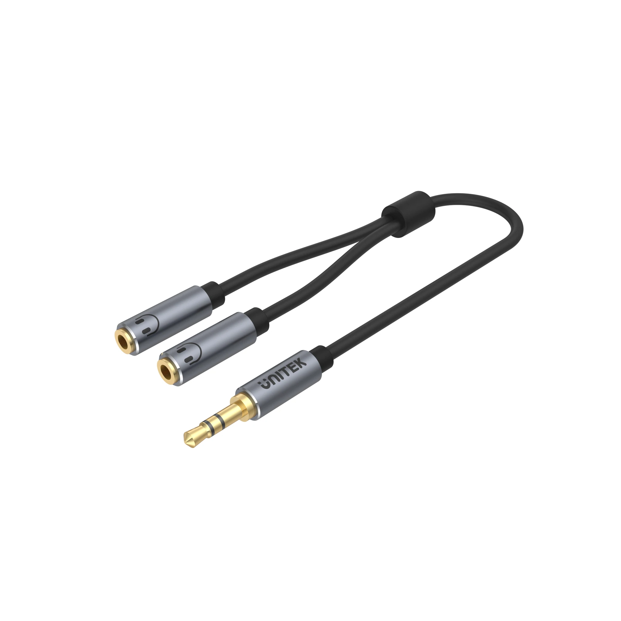 UNITEK Y-C956ABK 0.2m Headphone Splitter (3.5mm Plug to Dual 3.5mm Jack) Stereo Audio Cable