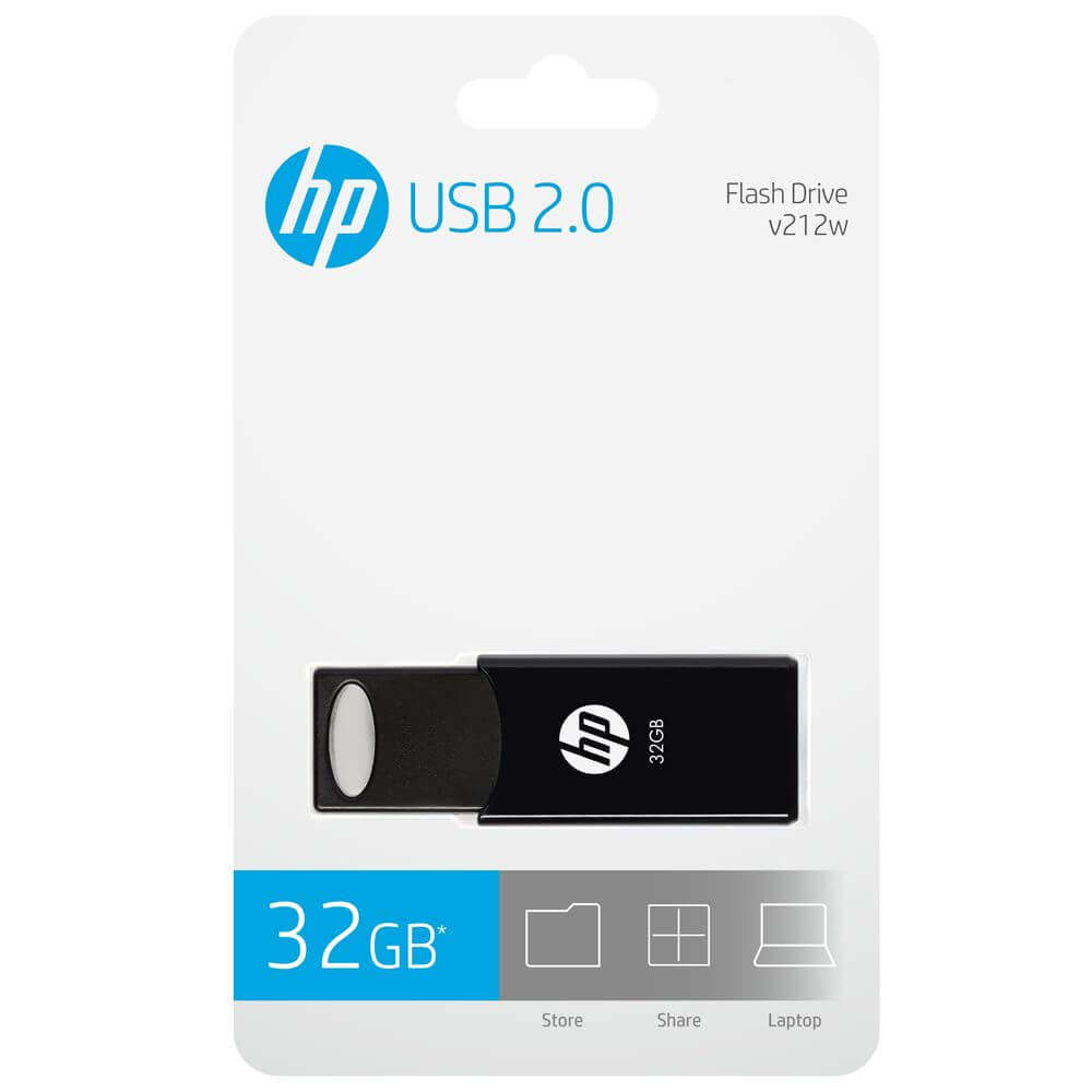 HP v212w-B 32GB Plastic PCBa USB 2.0 Flash Drive