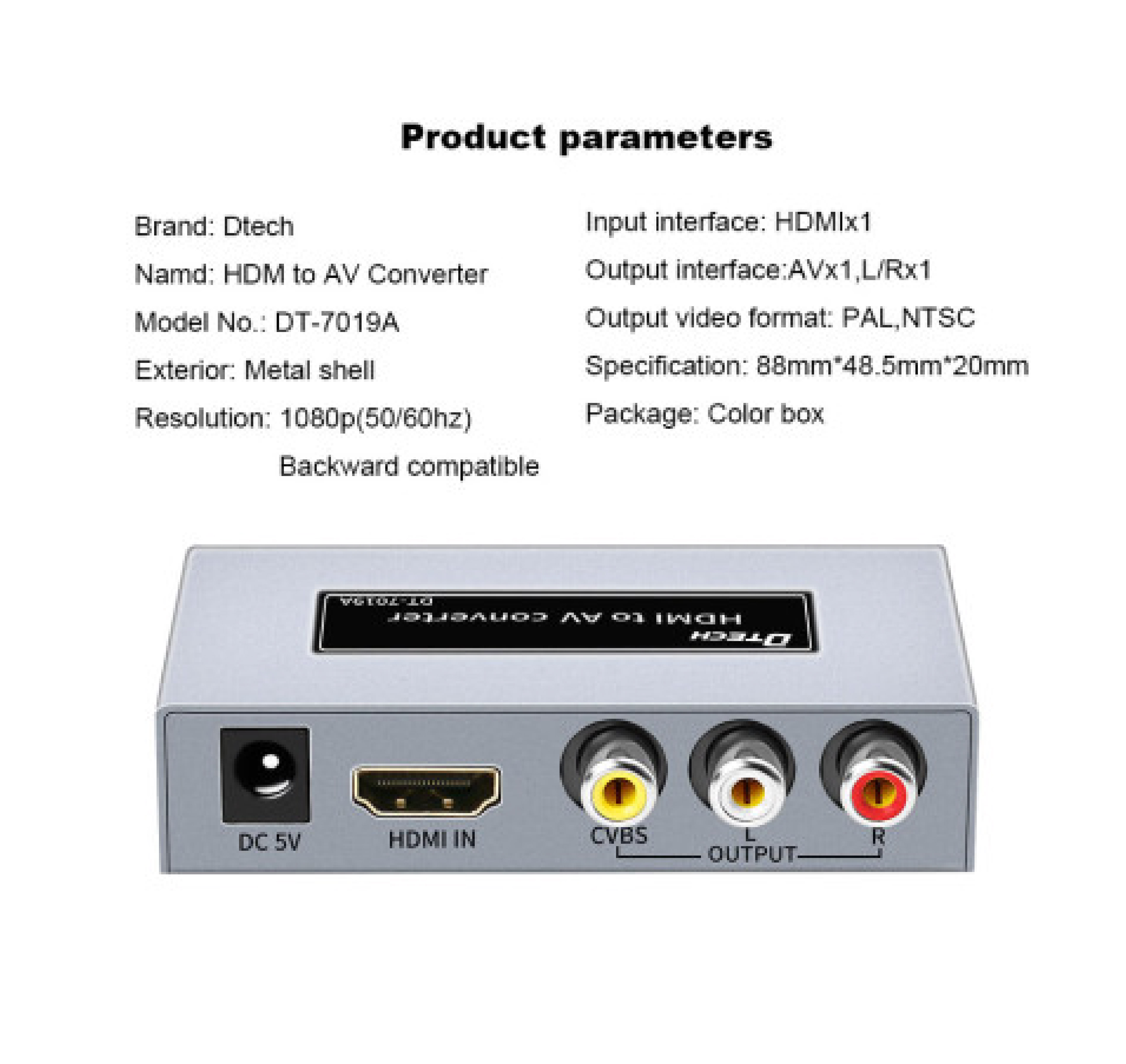 DTECH DT-7019A HDMI to AV HD Converter Instructions