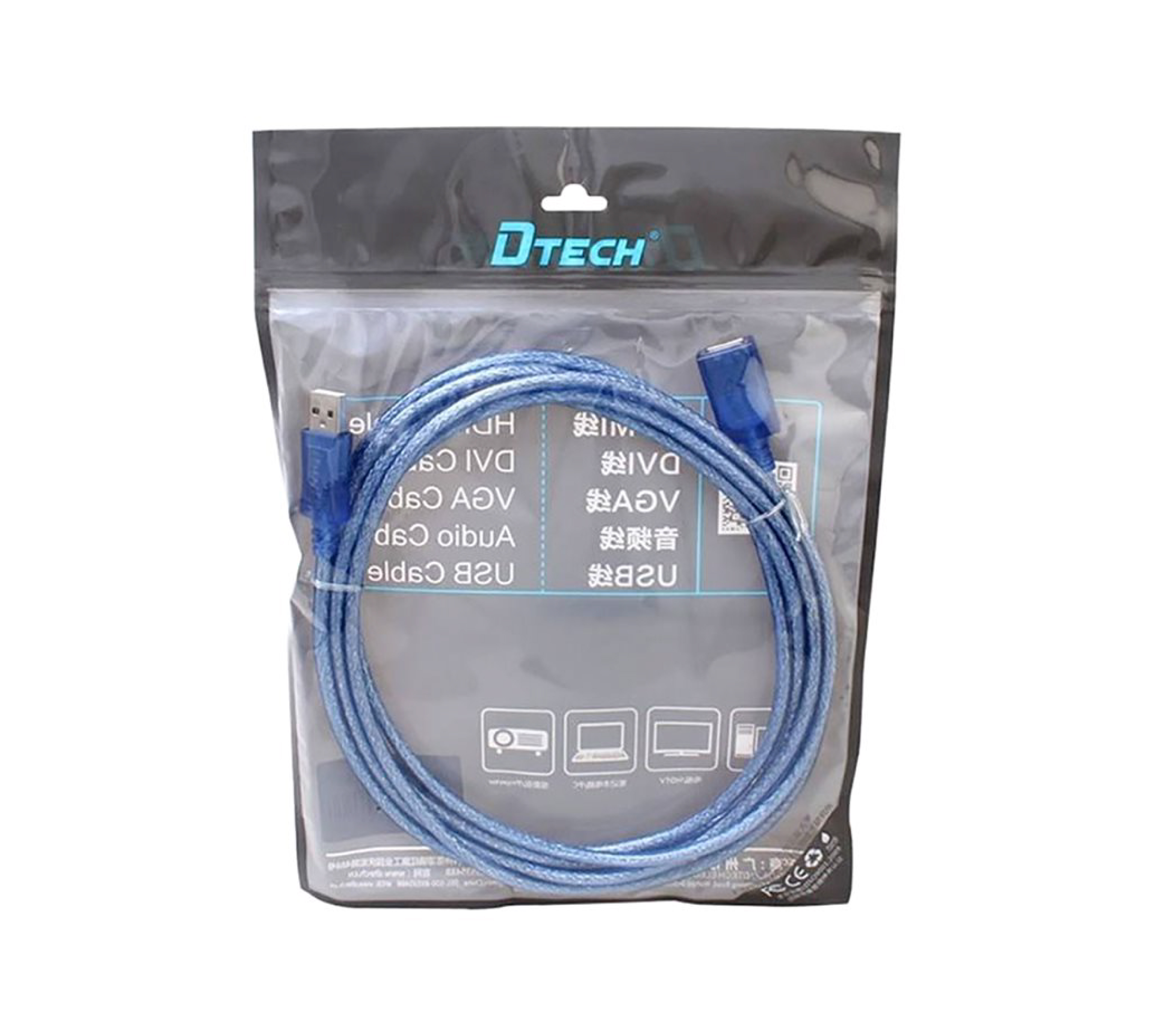 DTECH DT-CU0033 3m USB 2.0 AM to AF USB Extension Cable