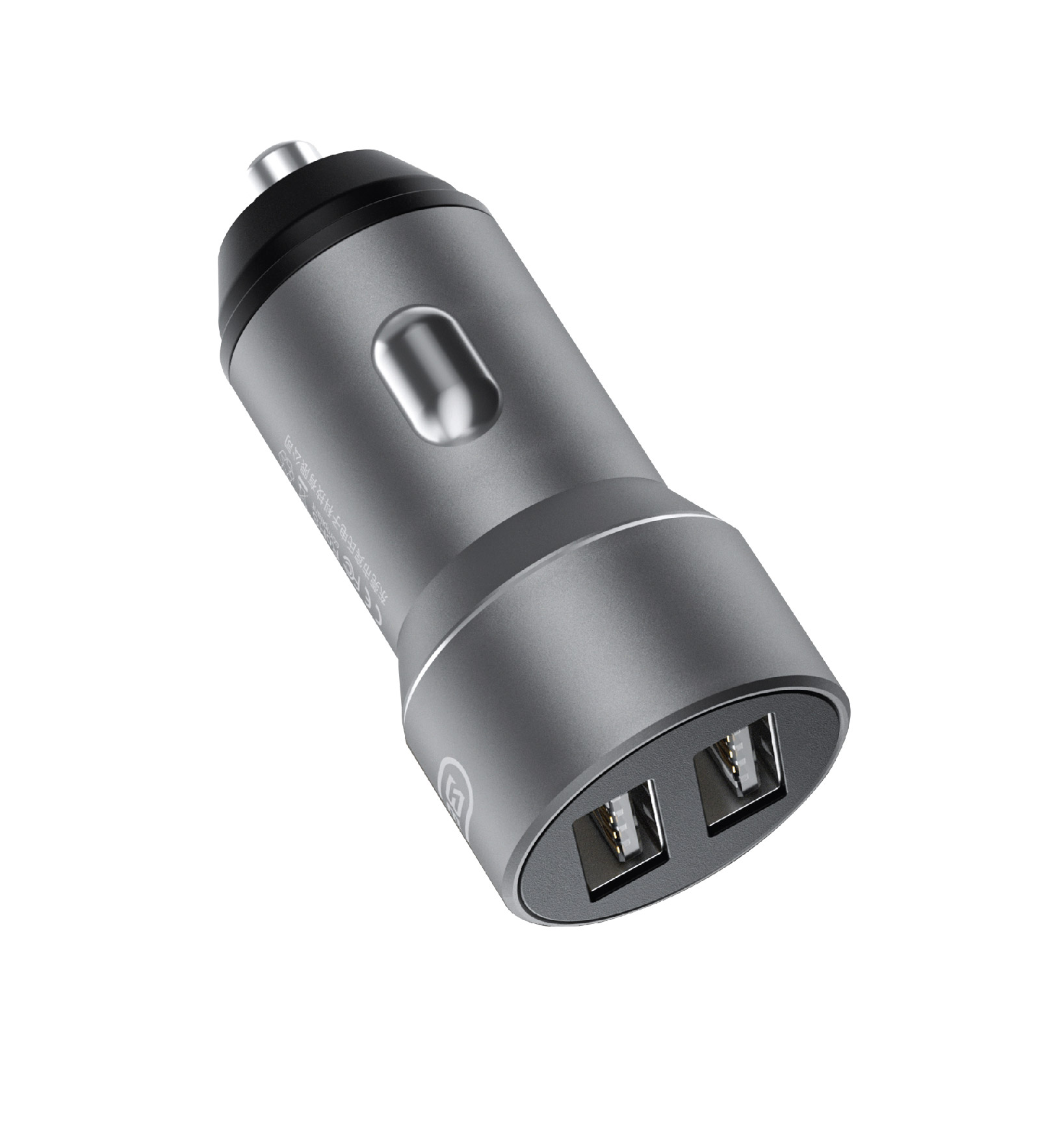 BYZ YL-828-GC 2-Port 2.4A USB Metal Car Charger