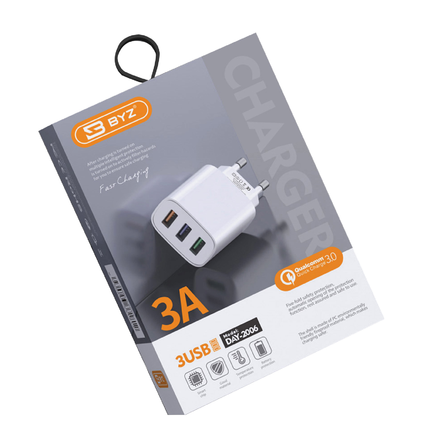 BYZ DAY-2006 3.1A 3-USB Fast Charging Adapter