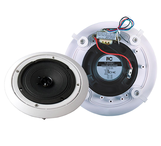 ITC T-206BC 1.25W, 2.5W, 5W, 10W Coaxial Ceiling Speaker