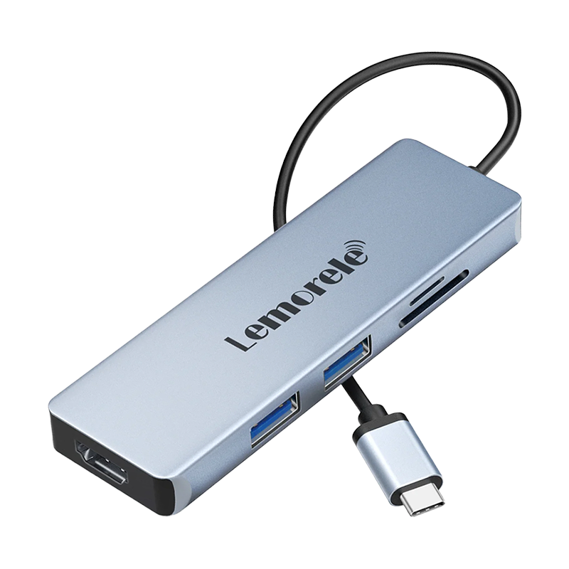 Lemorele TC18 5-in-1 HDMI/USB/SD/TF USB Type-C Hub 