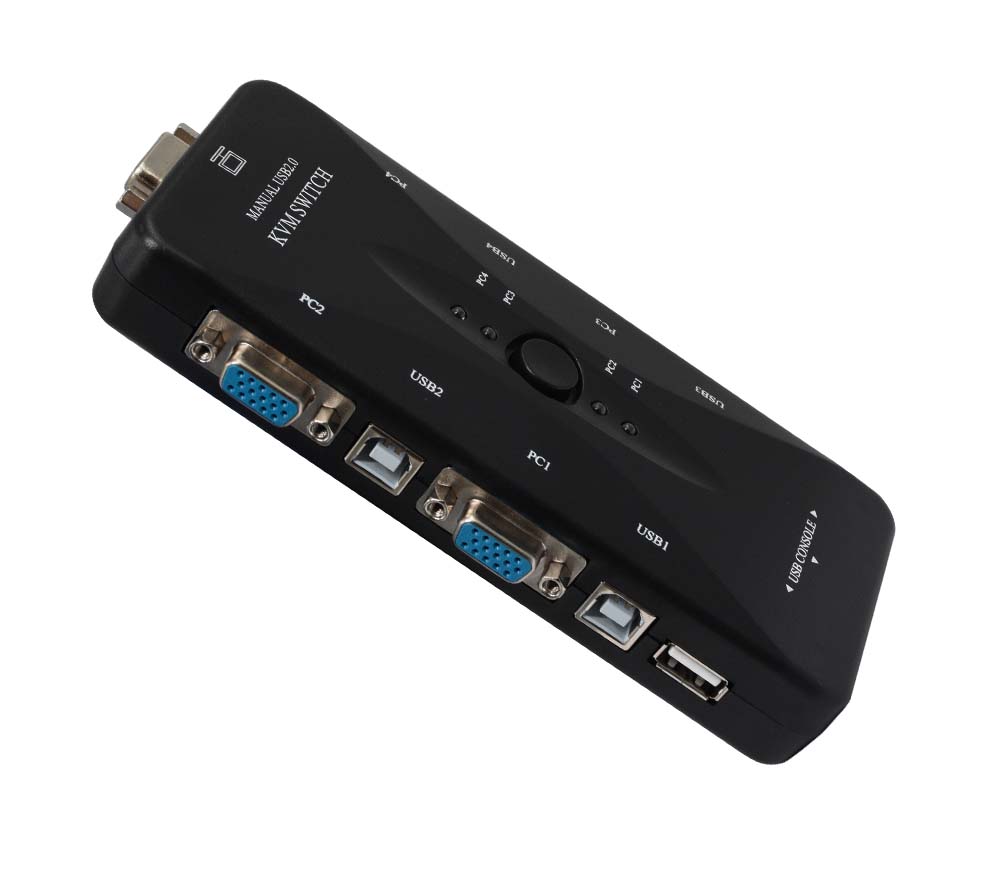 FJGEAR 4UK 4-Port VGA KVM Switch