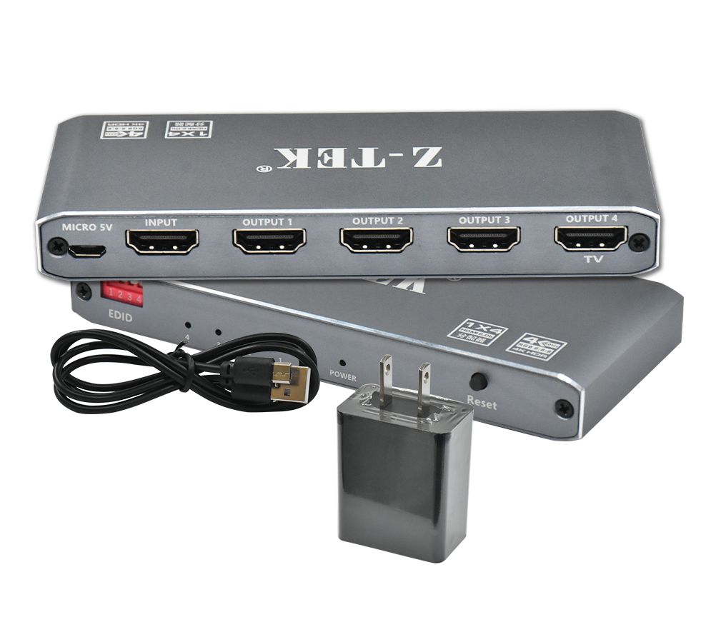 Z-TEK ZY451 4-Port 4K 60Hz HDMI Splitter