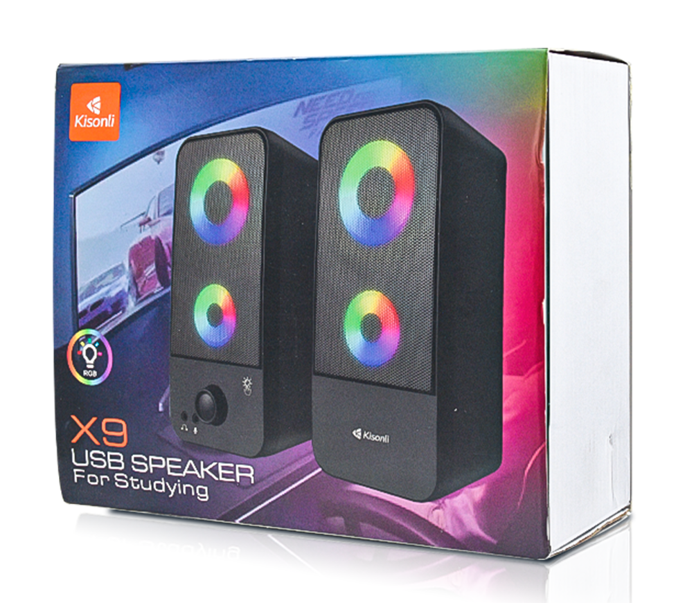 Kisonli X9 Colorful RGB Portable USB Powered Desktop Speaker