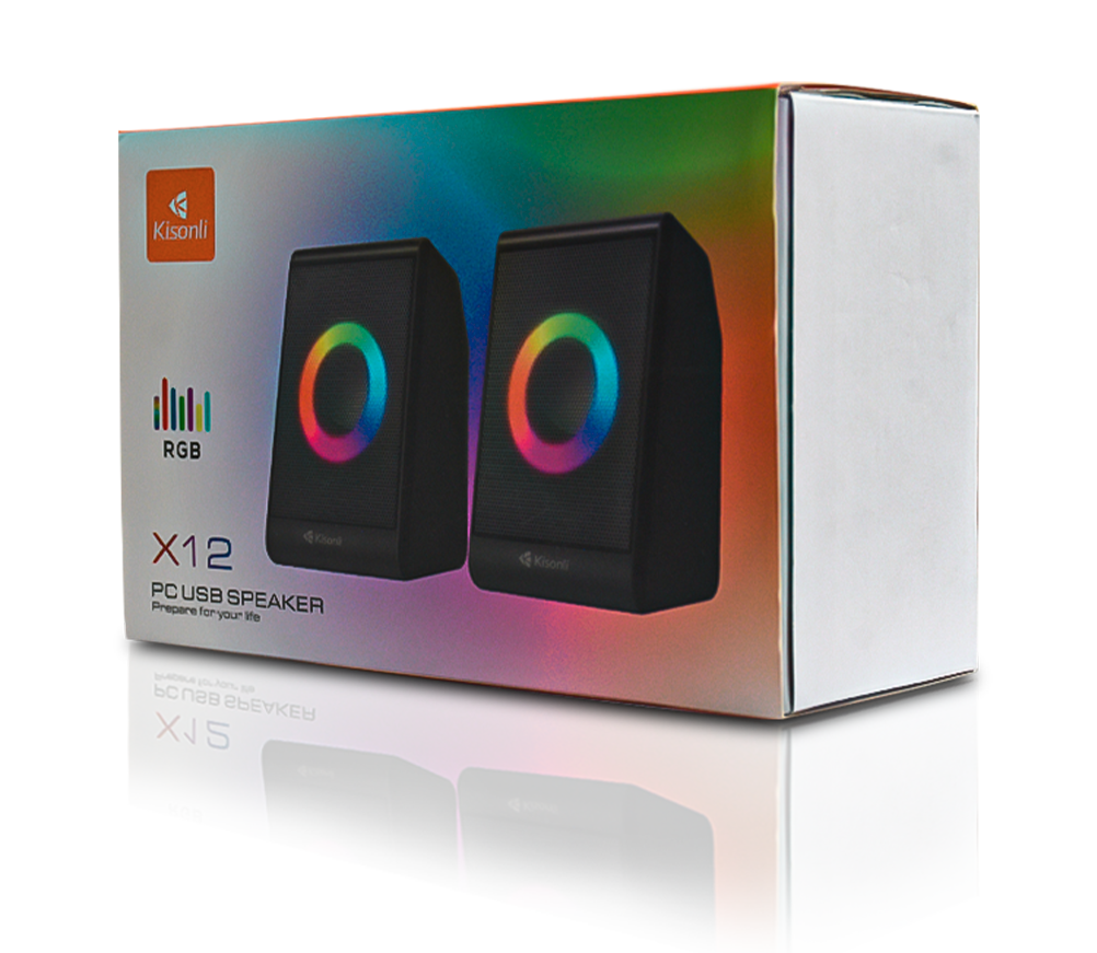 Kisonli X12 Colorful RGB Portable USB Powered Desktop Speaker