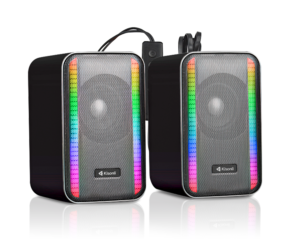 Kisonli X22 10-Mode RGB Light Bluetooth/Portable USB Powered Desktop Speaker