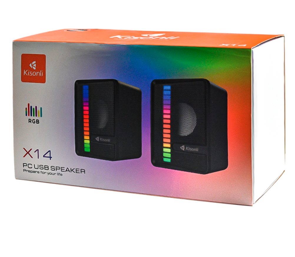 Kisonli X14 Colorful RGB Portable USB Powered Desktop Speaker