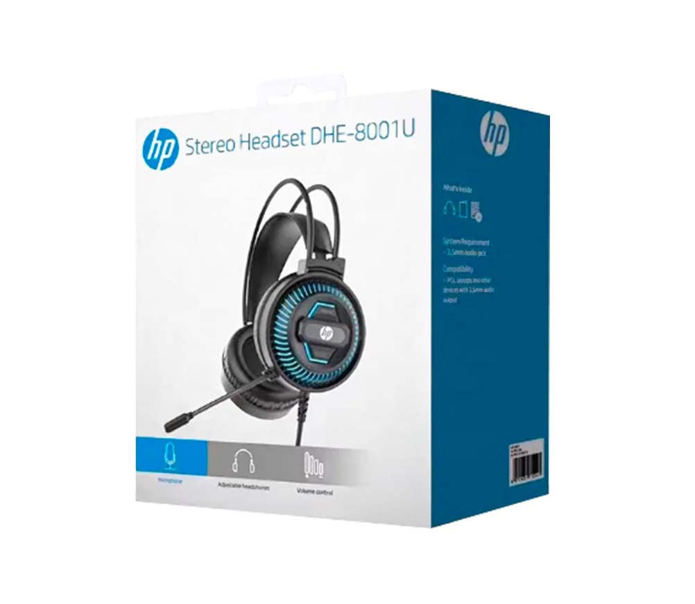 HP DHE-8001 Stereo Headset with LED