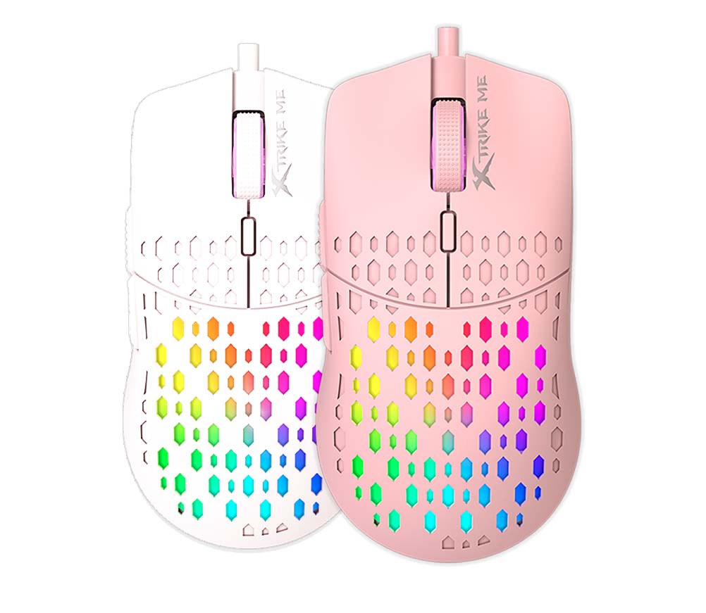 XTRIKE ME GM-209P Pink Color Backlit Wired Mouse 